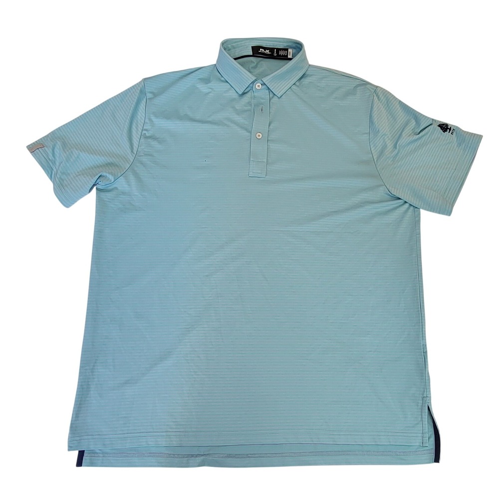 RLX Ralph Lauren Golf Polo Shirt Mens Large Striped Short Sleeve Casual